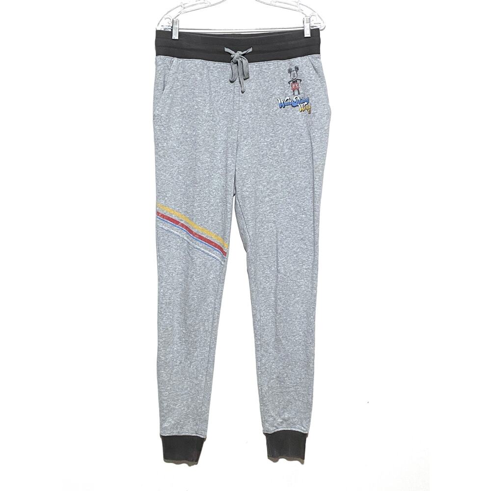 Disney Parks Gray Joggers Sweatpants Walt Disney World '71 Elastic Waist Women L